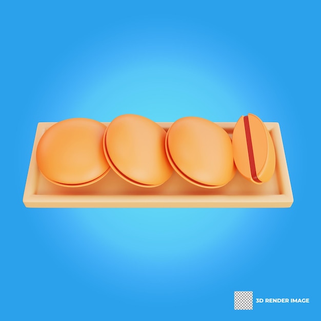 PSD 3d illustratie van aziatisch eten dorayaki