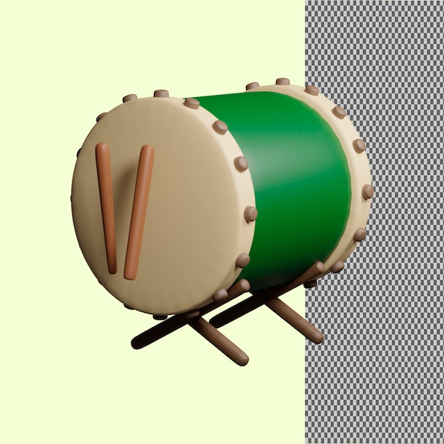 3d illustratie van bedug drum