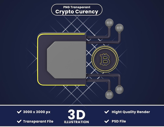 3d illustratie van bitcoin-betaling