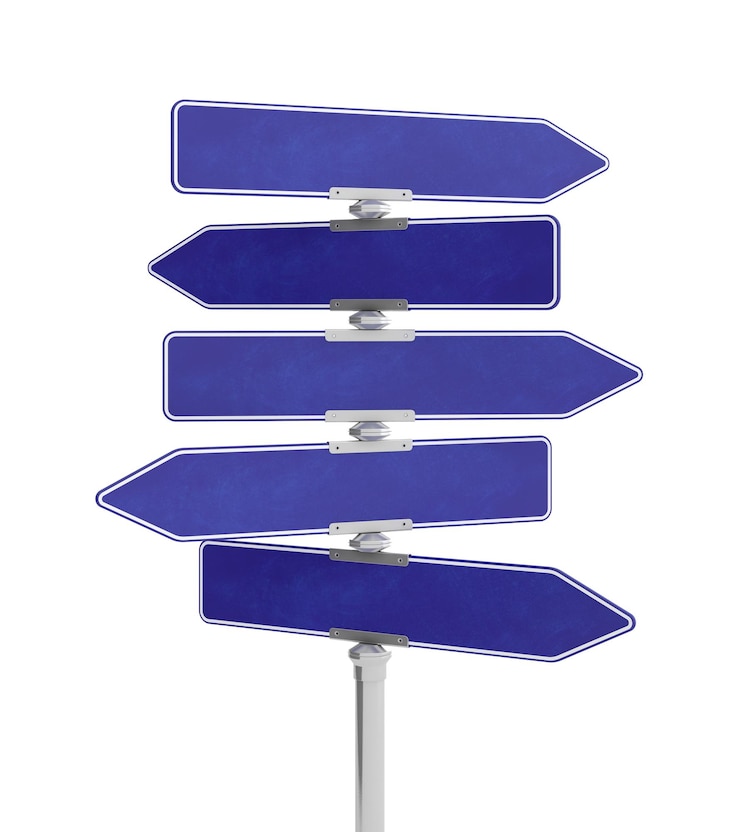 PSD 3d illustratie van blauw verkeersbord geïsoleerd op transparante achtergrond