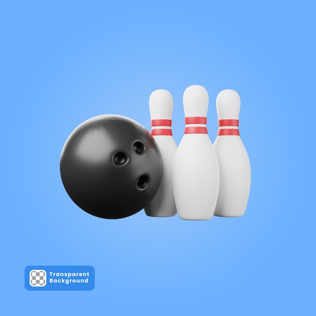 PSD 3d illustratie van bowlen