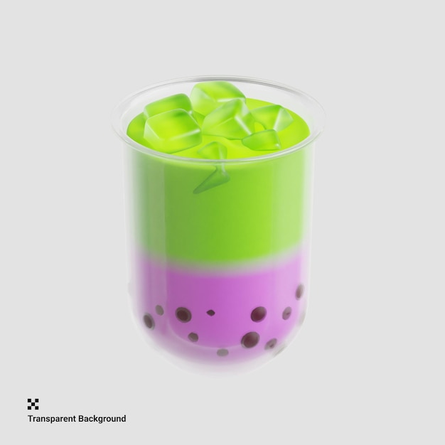 3d illustratie van bubbelthee