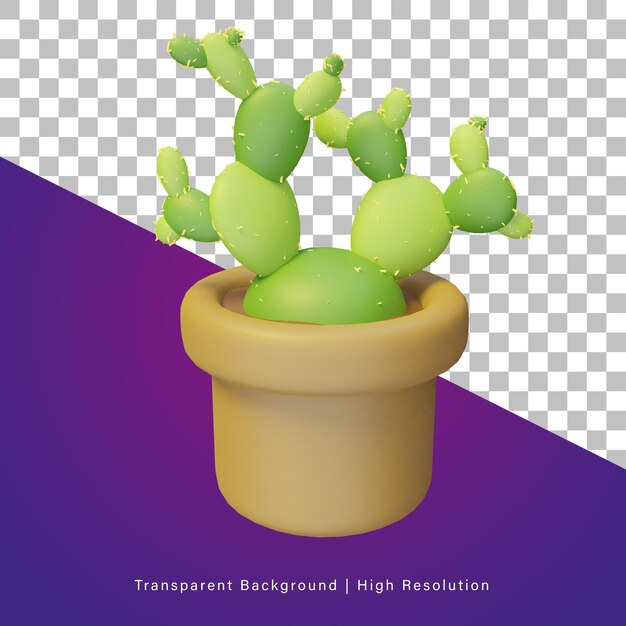 3d illustratie van cactusplant