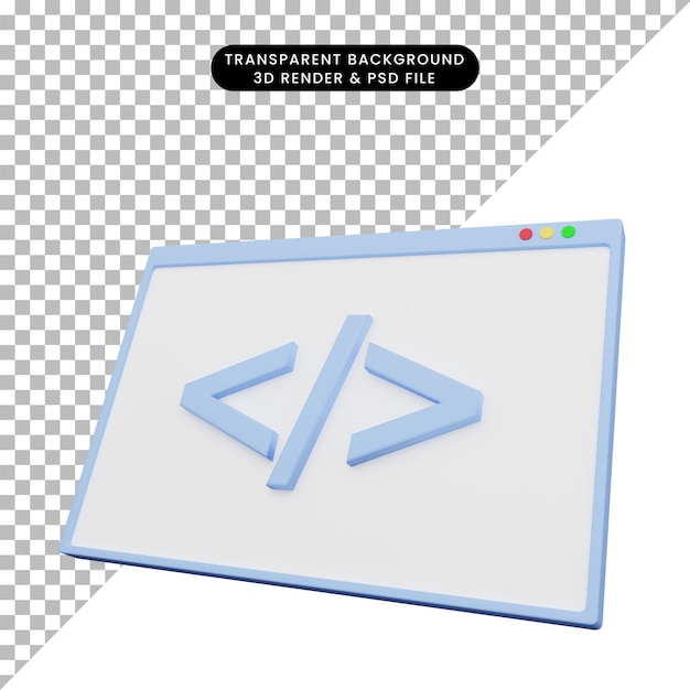 PSD 3d illustratie van codering van webillustraties