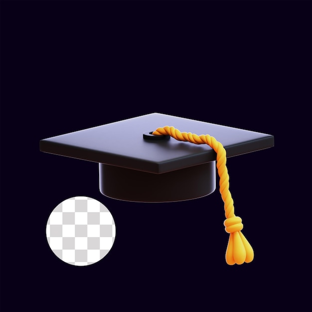 3D-illustratie van de afstudeerkap