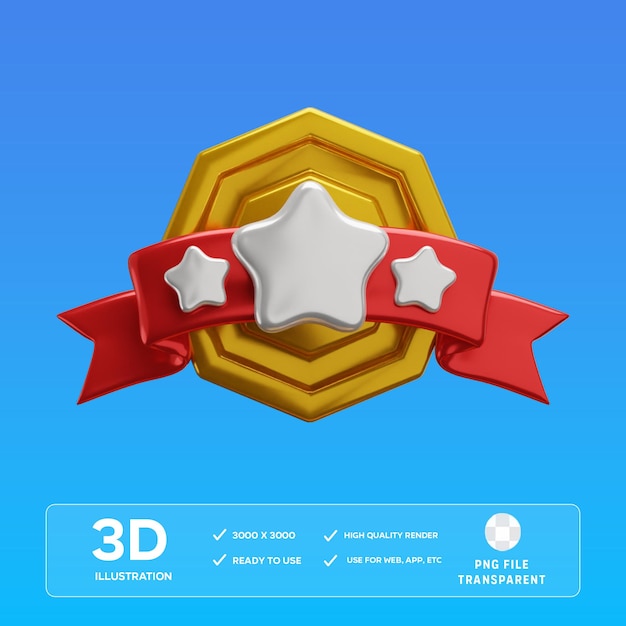 3D-illustratie van de badge