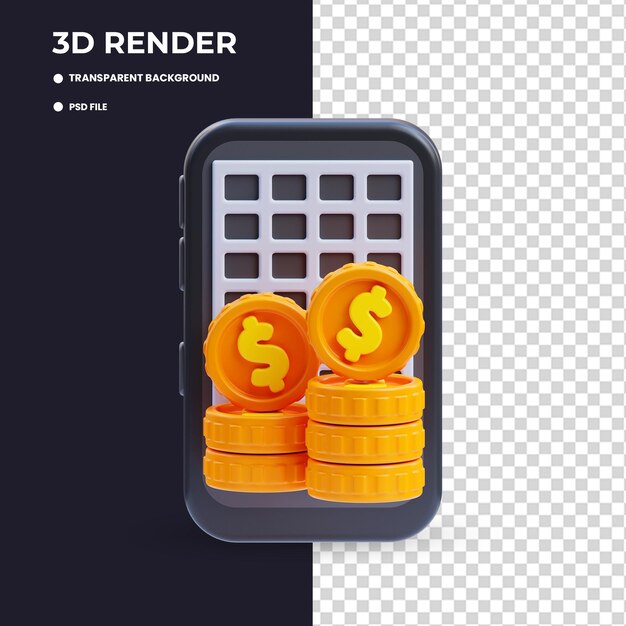 3d-illustratie van de boekhouding van de app