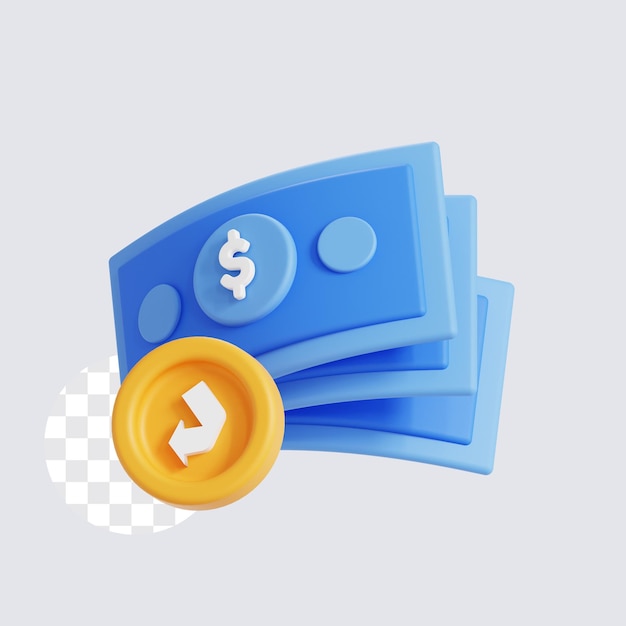 3D-illustratie van de cashback-korting