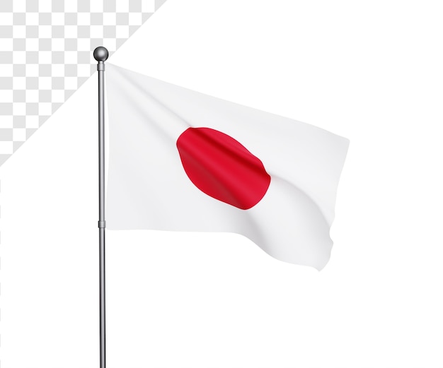 PSD 3d-illustratie van de japanse vlag