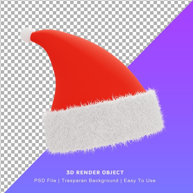 3d illustratie van de kerstmanhoed met kerstthema