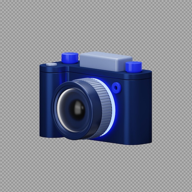 PSD 3d-illustratie van de lens van de camera