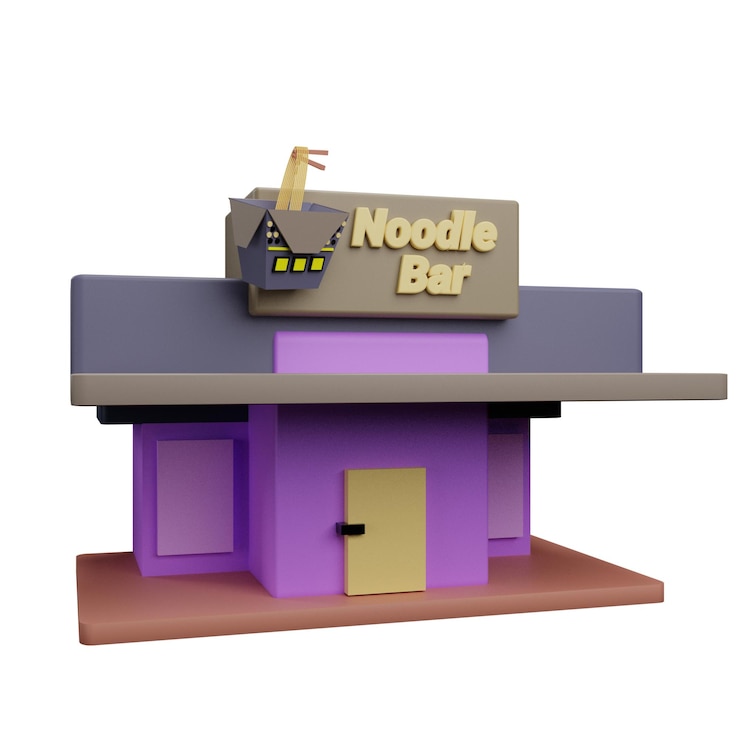 PSD 3d-illustratie van de noedelstaaf