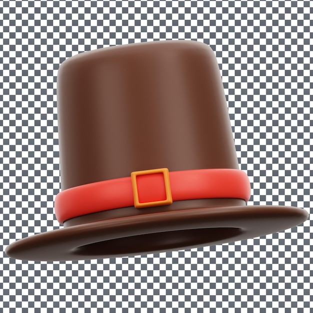 PSD 3d-illustratie van de pilgrim hat