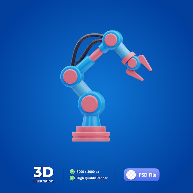 3D-illustratie van de robotarm