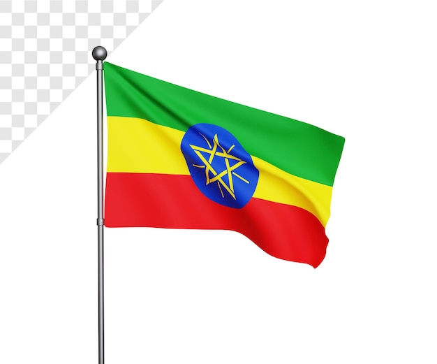3d illustratie van de vlag van ethiopië