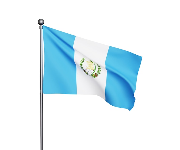 3d illustratie van de vlag van guatemala