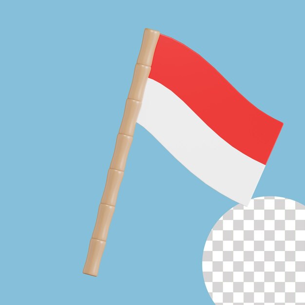 PSD 3d-illustratie van de vlag van indonesië