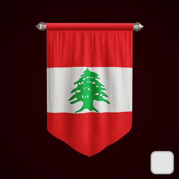 3D-illustratie van de vlag van Libanon