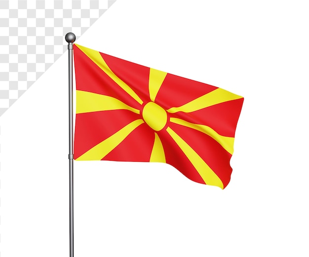 3d illustratie van de vlag van macedonië