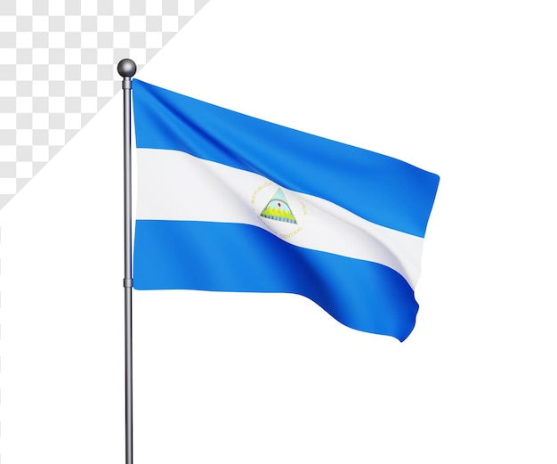 PSD 3d illustratie van de vlag van nicaragua