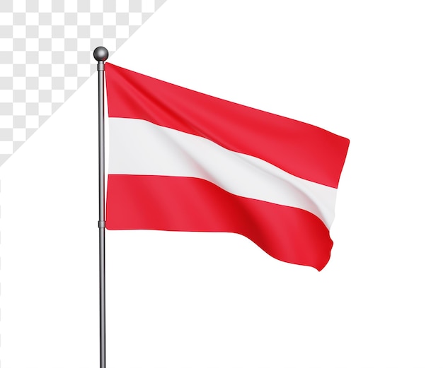 3d illustratie van de vlag van oostenrijk