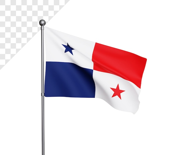 3d illustratie van de vlag van panama