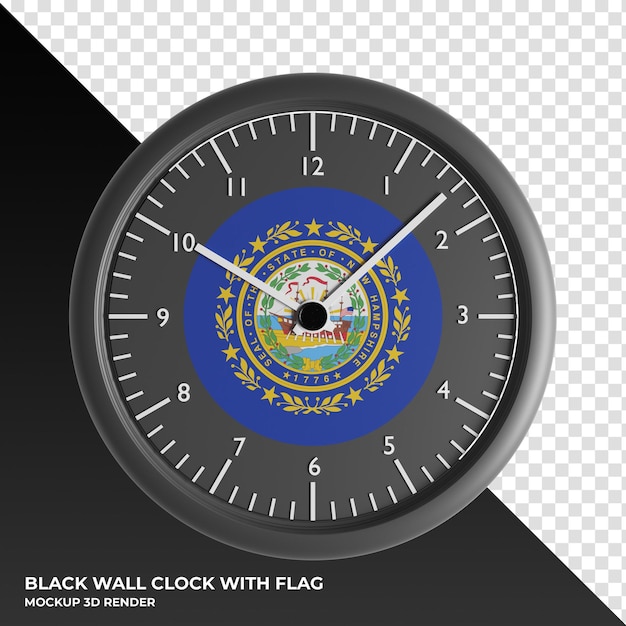 3d illustratie van de wandklok met de vlag van new mexico