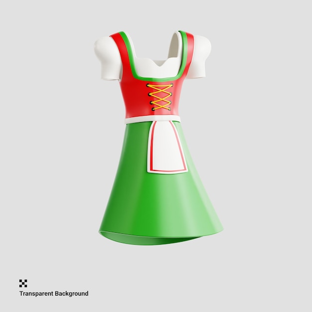 3D illustratie van dirndljurk van Oktoberfest
