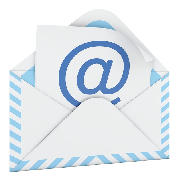 PSD 3d illustratie van e-mail envelop geïsoleerd op transparante achtergrond