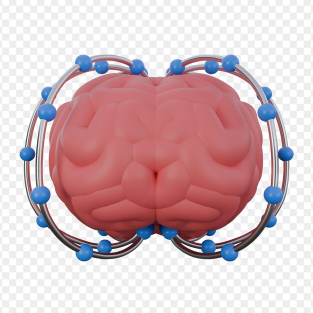 PSD 3d-illustratie van een ai-brein