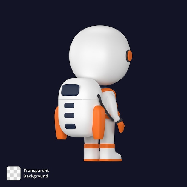 3d illustratie van een astronaut van achteren