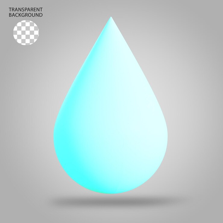 PSD 3d-illustratie van een geïsoleerde waterdruppel