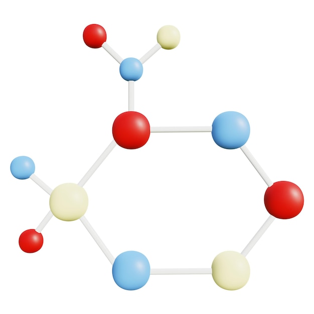 PSD 3d-illustratie van een glucose-molecuul met een transparante achtergrond