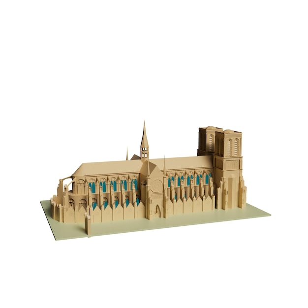 3D-illustratie van een landmerkgebouw