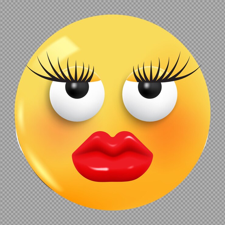 PSD 3d-illustratie van een liefdeskus emoji op een doorzichtige achtergrond