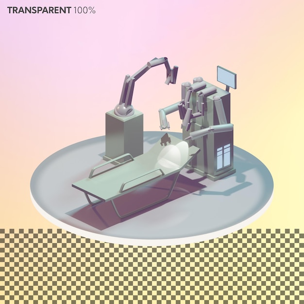 PSD 3d illustratie van een machine voor hersenchirurgie