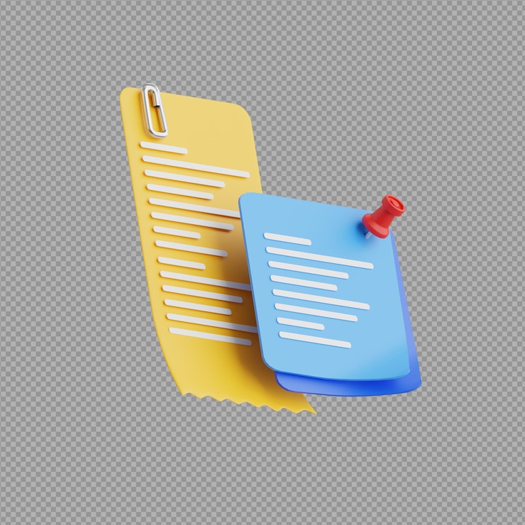 PSD 3d-illustratie van een notebook voor het maken van aantekeningen