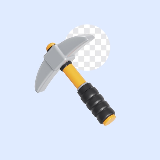3D-illustratie van een pik voor bouwgereedschap