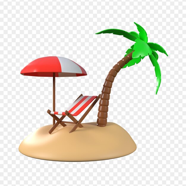 PSD 3d-illustratie van een strandbal