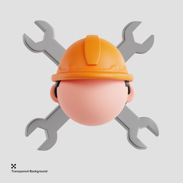 3D-illustratie van een werknemer die een arbeidsplaats en beroep vertegenwoordigt