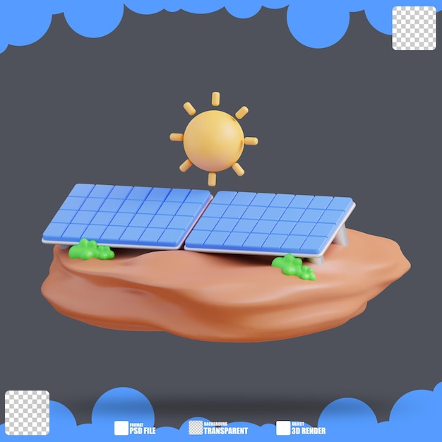 3d illustratie van een zonnepaneel 3