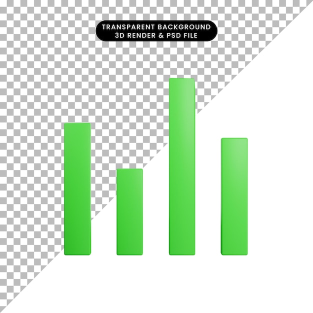 3d illustratie van eenvoudig grafiekpictogram