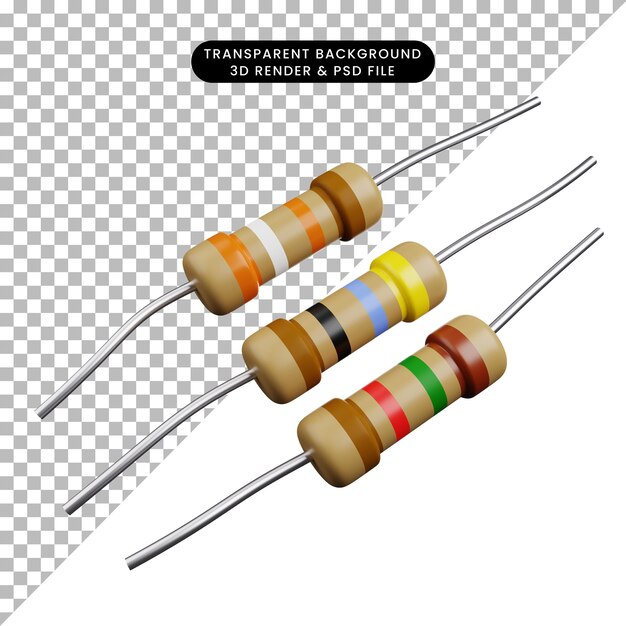 PSD 3d illustratie van eenvoudige pictogramweerstand