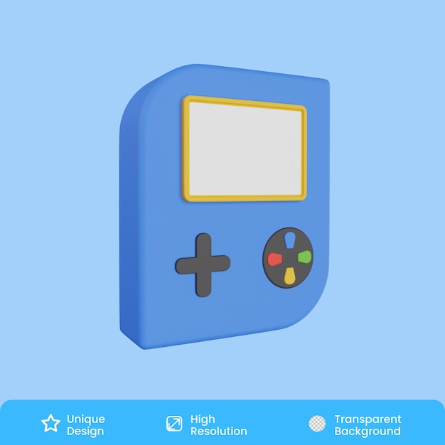 PSD 3d-illustratie van gameconsole