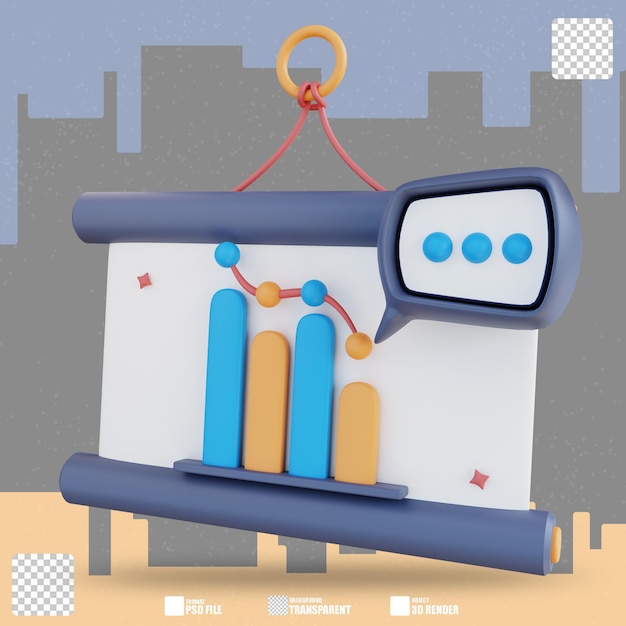 3D illustratie van gegevenspresentatie 3