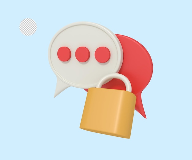 3D illustratie van geheime communicatie hangslot