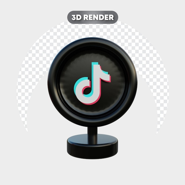 3d illustratie van geïsoleerde sociale media tiktok