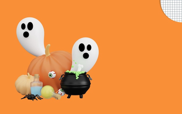 3d illustratie van gelukkig halloween