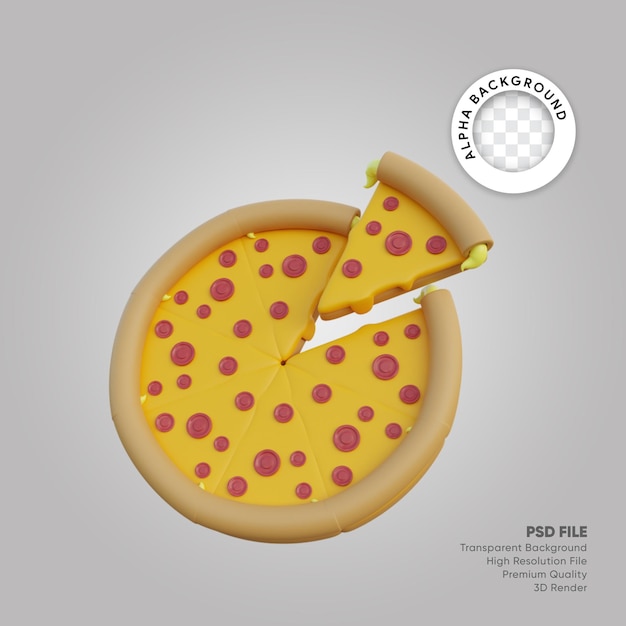 3D illustratie van groot pizzapakket