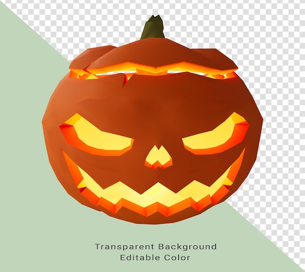 3d illustratie van Halloween-pompoen binnen kaars gloeiend Halloween-achtergrondontwerpelement